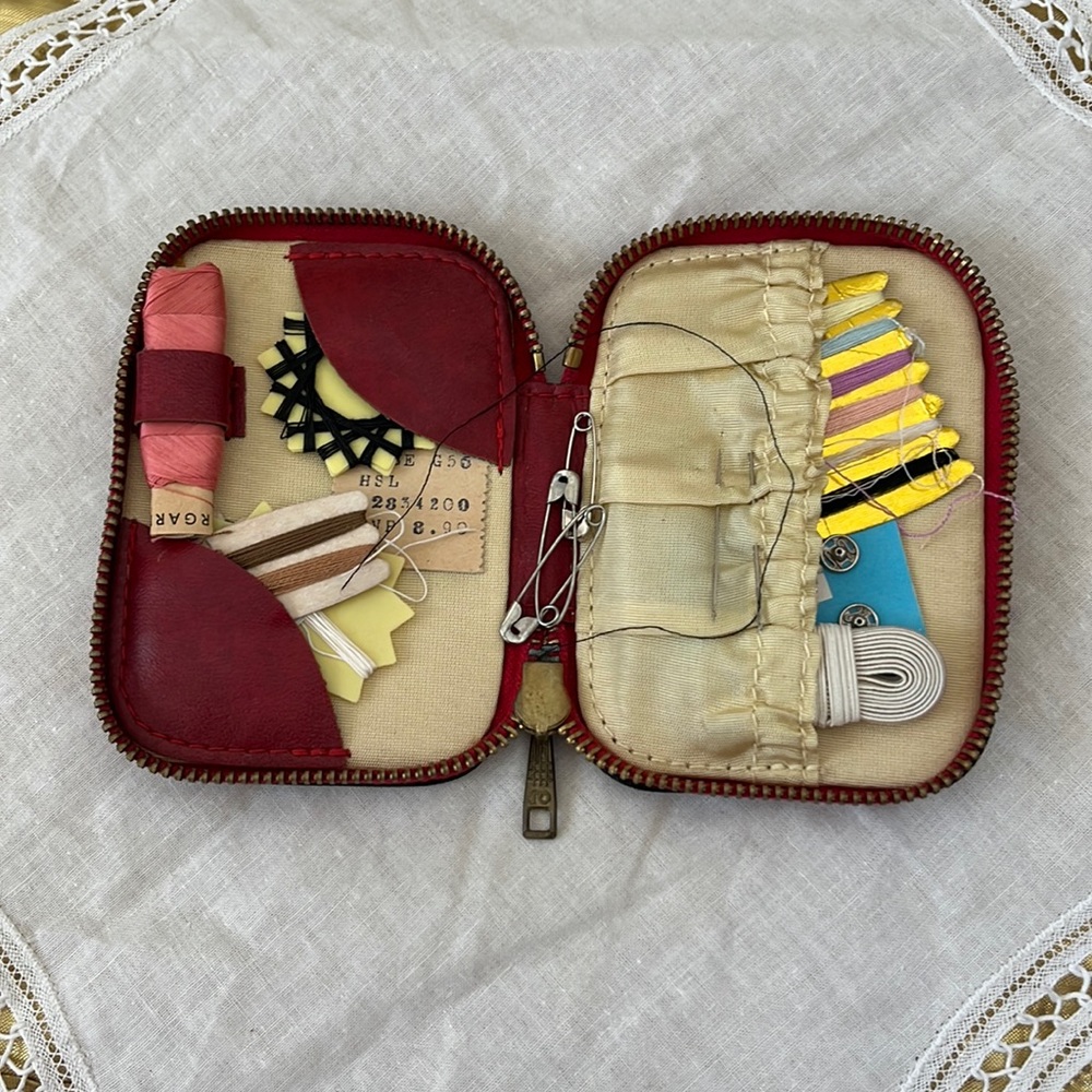 Vintage travel sewing kit